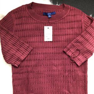 NWT apt 9 true maulve sweater elbow sleeve rib